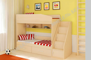 Кровать двухъярусная Модель 05 дуб молочный